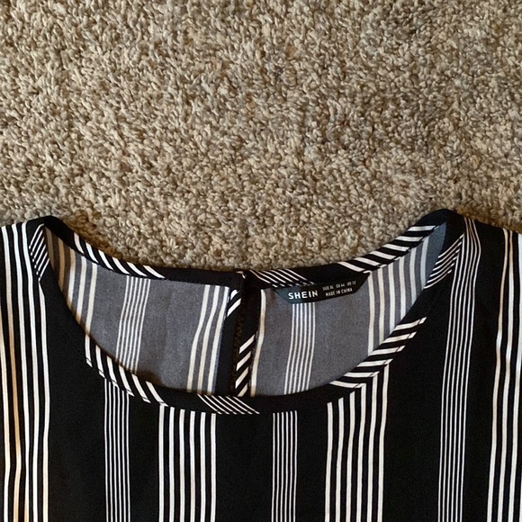 Black and white stripped formal blouse - Picture 2 of 2